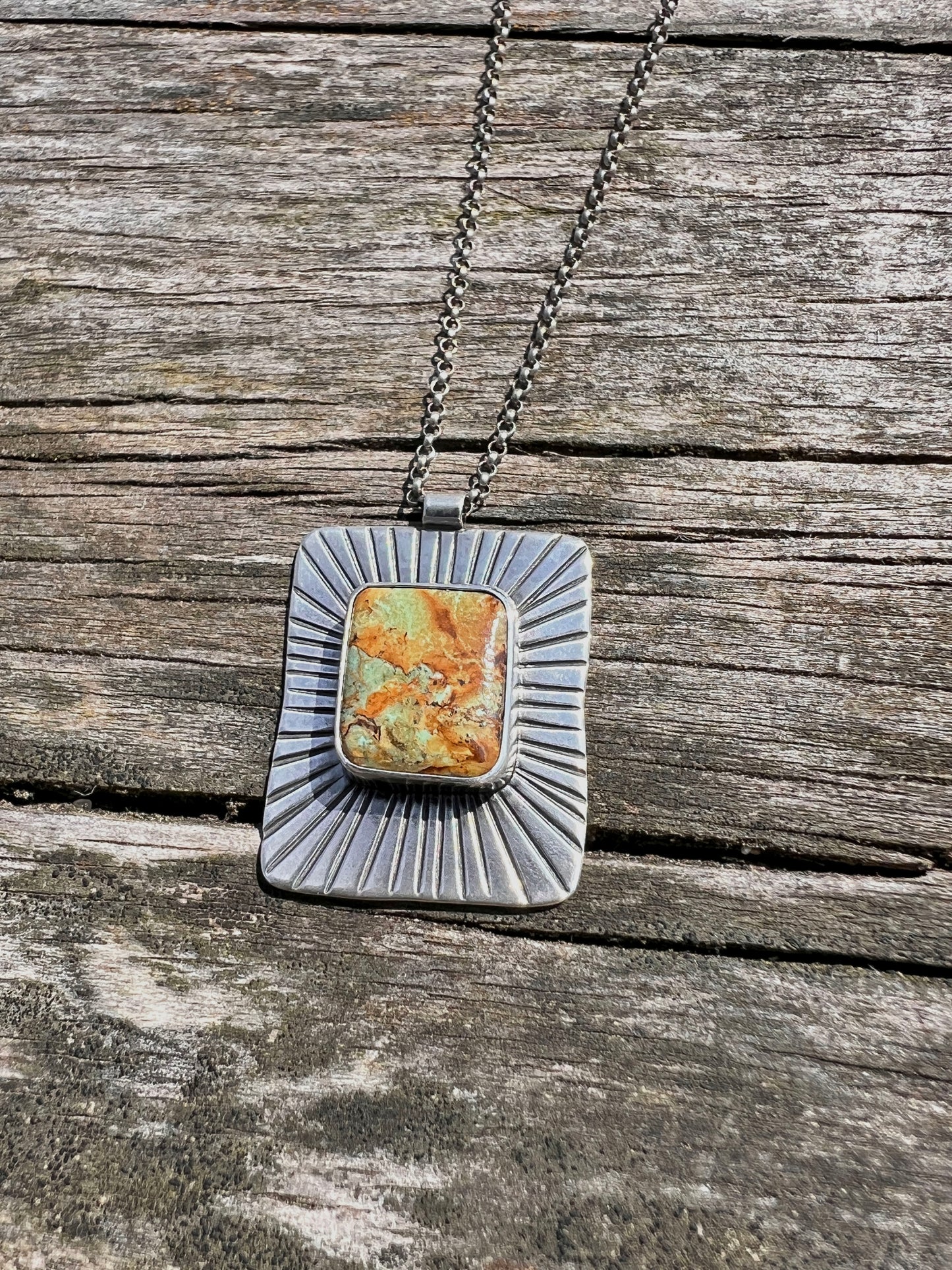 Kingman Turquoise Burst Necklace
