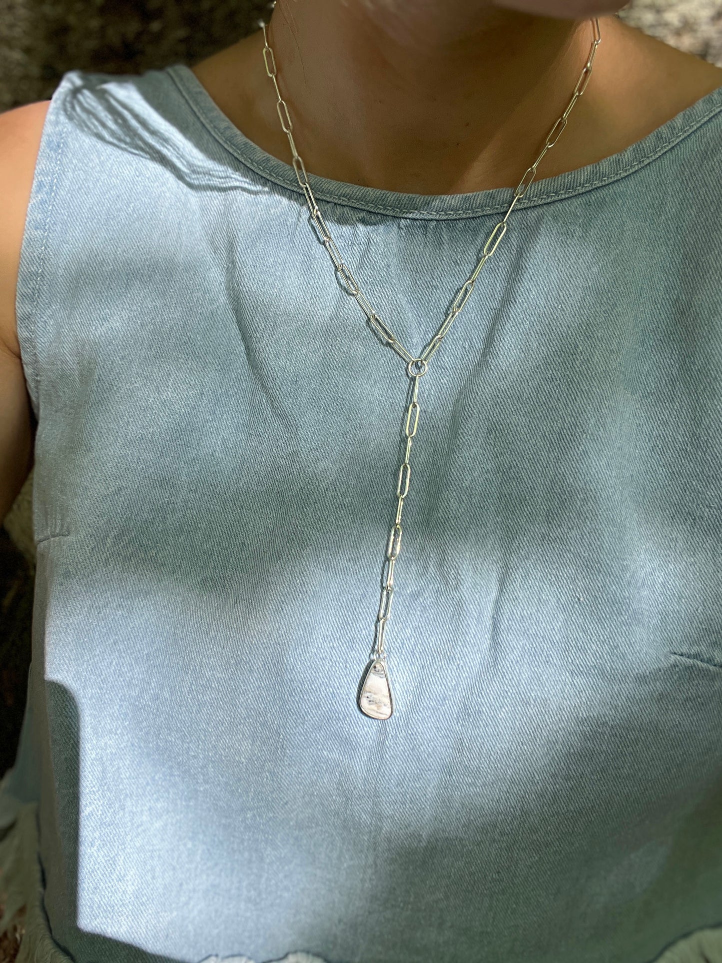White Buffalo Drop Necklace