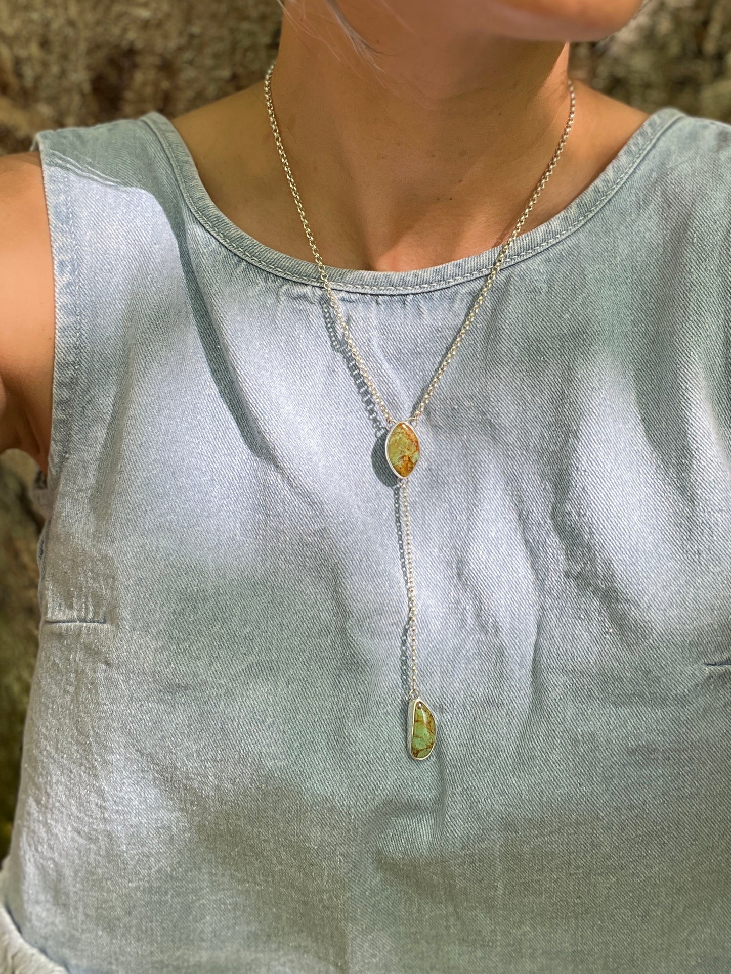 Kingman Turquoise Drop Necklace