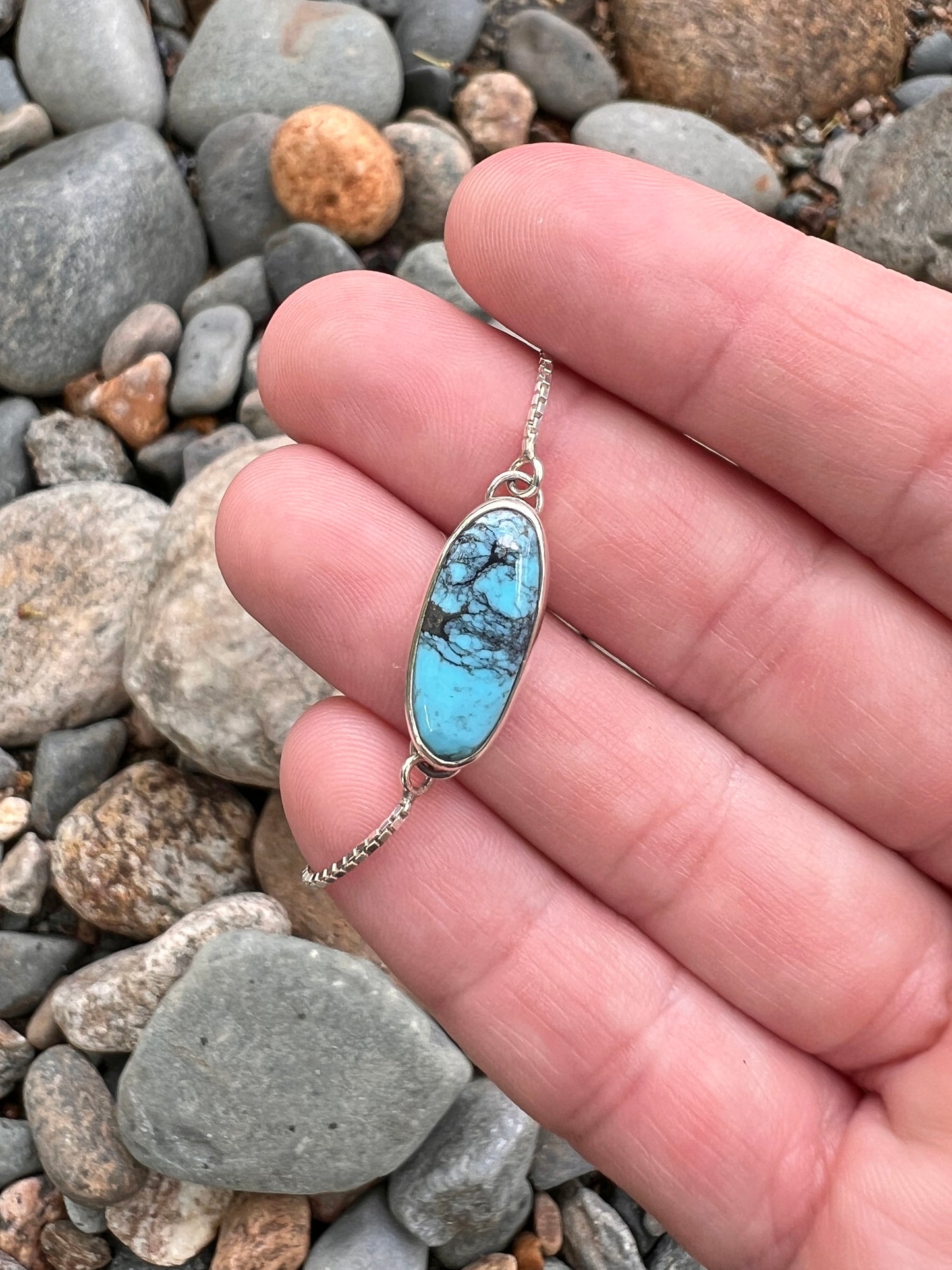 Kingman Turquoise Adjustable Bracelet (Medium/large)