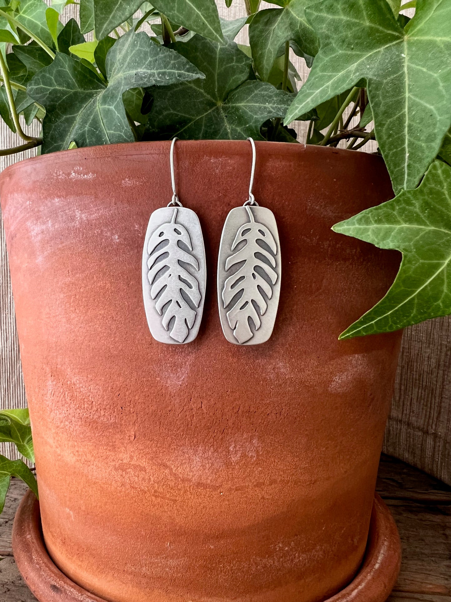 Monstera Leaf Earrings