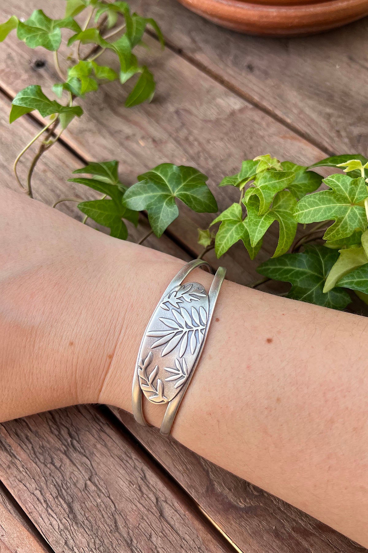 Botanical Collage Cuff Bracelet