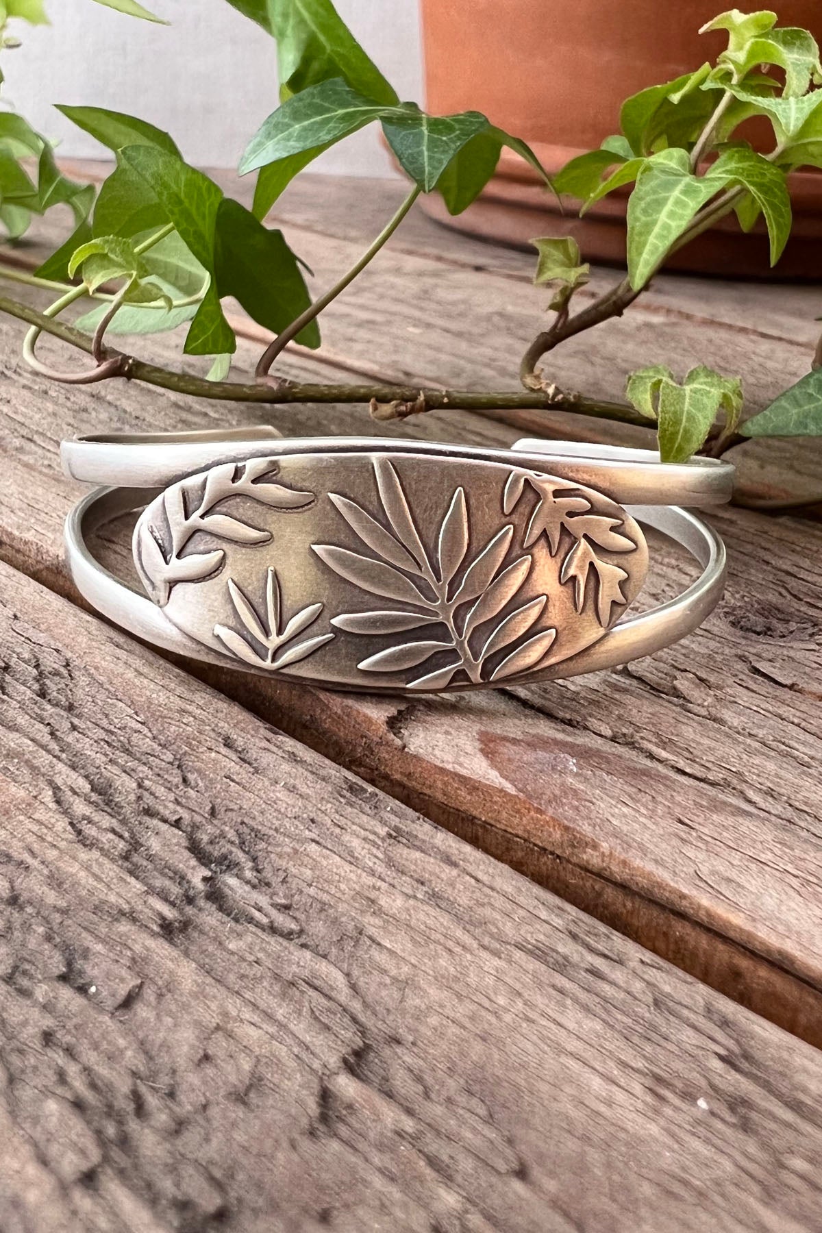 Botanical Collage Cuff Bracelet