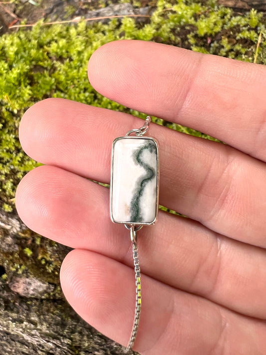 Tree Moss Agate Adjustable Bracelet (Small/Medium)