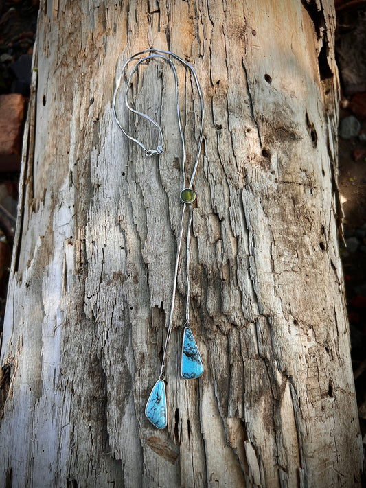 Kingman Turquoise Adjustable Lariat Necklace
