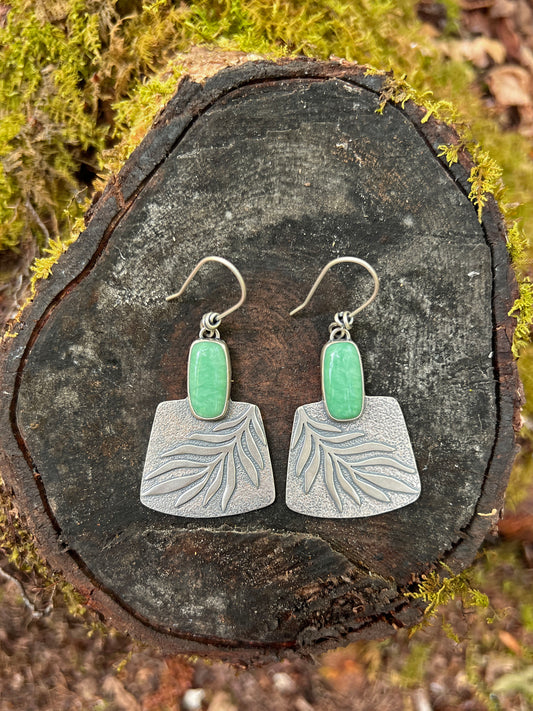 Variscite Botanical Earrings