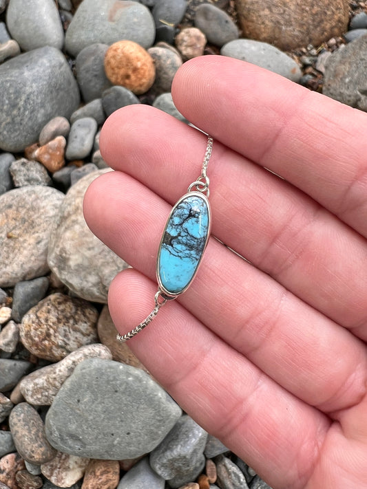 Kingman Turquoise Adjustable Bracelet (Medium/large)