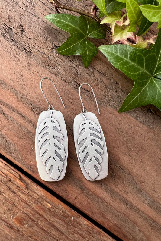 Monstera Leaf Earrings