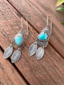 Carico Lake Turquoise Botanical Earrings